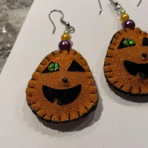 Lot Of 3 Costume Earrings Pierced Halloween Dangle Trick Or Treat / Pumpkin thumbnail 7