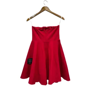 Lulus About a Twirl Red Strapless Skater Dress size Medium NWT thumbnail 4