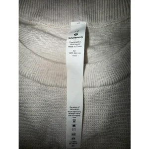 Lululemon Sweater Womens 10 Beige‎ Sit In Lotus Merino Wool Thumbholes Pullover thumbnail 2