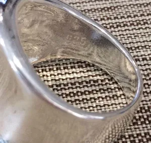 Concave Modern Cigar Band Sterling Silver 925 sz8 thumbnail 6
