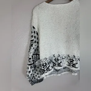 Free People Midnight Beach Oversized Sweater in Evening Ivory Combo size XS $168 thumbnail 8