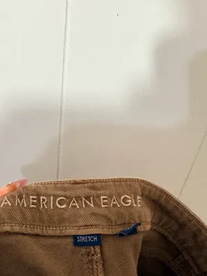 American Eagle Super High Rise Baggy Wide Leg Jeans Brown Size 2 Stretch thumbnail 6