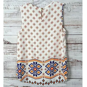 Pink Blush Women's Aztec Print Keyhole Back Sleeveless Top Multi-Color Medium thumbnail 12