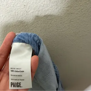 Paige x Revolve November Denim Jumpsuit Overalls Zeila‎ Crop Wide Leg Lace Up XL thumbnail 9