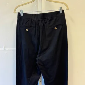 MABLE Black‎ Pleated High Waist Crossover Tapered Cropped Pants MP6040 Small thumbnail 5