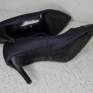 Shoes of Prey leather point toe blue and black ankle strap heels sz 6.5 thumbnail 7