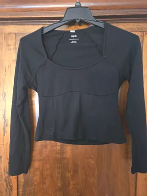 Anthropologie Maeve Black Crewneck Top Medium thumbnail 2
