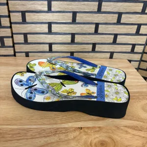 Brighton Breeze Wedge Butterfly‎ Flip Flop Size 9 thumbnail 3