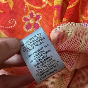 Nick & Sarah Intimates Orange Pink Floral Babydoll Mesh Chemise Nightgown Size M thumbnail 7
