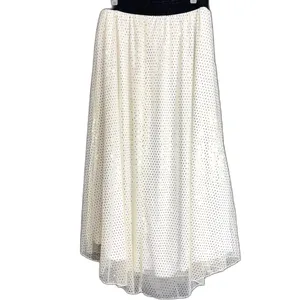 New LuLaRoe Womens Size Large Lucy Skirt White Gold Foil Diamond Lined Party thumbnail 3