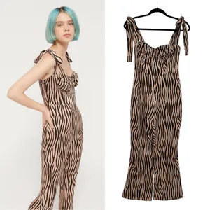 Urban Outfitters Lioness Woman Like Me Tie‎ Jumpsuit Zebra Print Size Small thumbnail 2