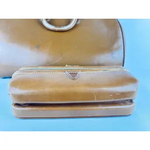 Vintage Top Grain Cowhide Leather Travel Bag Bag + Dopp Kit Leather Toiletry thumbnail 6