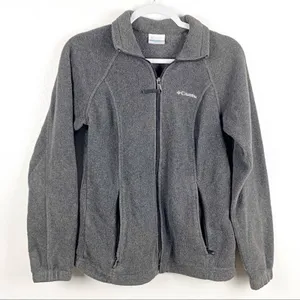 COLUMBIA Charcoal Gray Fleece Full Zipper Jacket Small Casual Outerwear Neutral thumbnail 1