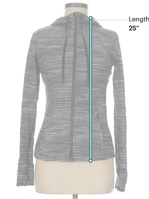 Lululemon Hooded Define Jacket Nulu Heathered Black / White / Black W4BF8S Sz 8 thumbnail 5
