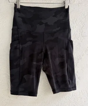 Lululemon High-Waist Black Camo Women’s Bike Shorts thumbnail 1