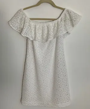 Lilly‎ Pulitzer WHite off the shoulder dress size xxs thumbnail 1
