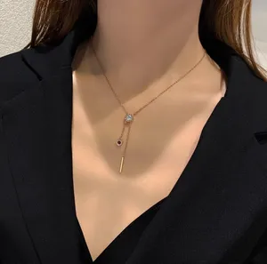 14K Rose Gold Plated Clock Pendant Necklace for Women thumbnail 4