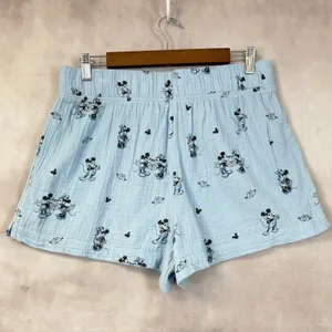 American Eagle Mickey Mouse Pajama Set Women Medium Cotton Gauze Lounge Kawaii thumbnail 8
