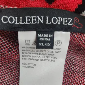 Colleen Lopez Red Leopard Print Open Front Shrug Size XL/1X Red Leopard Cardigan thumbnail 7