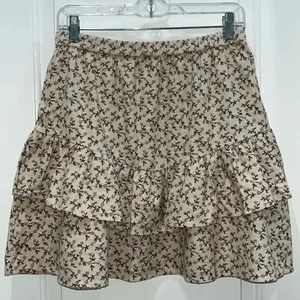 NWT Madewell Flannel Cream Pull-On Floral Tiered Mini Skirt Sz S thumbnail 4
