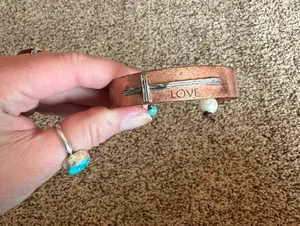 Copper cross bracelet thumbnail 1