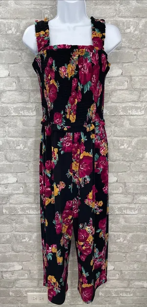 Maurices 24/7 Floral Smocked Jumpsuit thumbnail 1