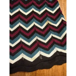 White House Black Market Sweater Womens Medium Multicolor Chevron Scoop Neck thumbnail 9
