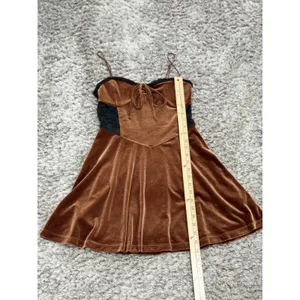 Urban Outfitters Brown Velvet Lace Corset Sleep Dress Fairycore Whimsigoth S thumbnail 13