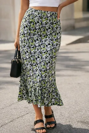 Style & Co Y2K Maxi Skirt‎ 2000s Abstract Boho Long Skirt Women's Flowy Sz 4 thumbnail 1