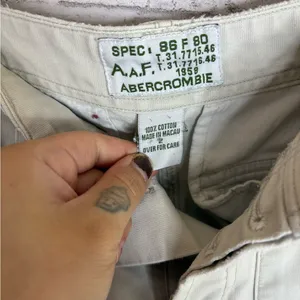 Vintage Abercrombie and Fitch Tan Cargo Utility Flare Jeans thumbnail 5