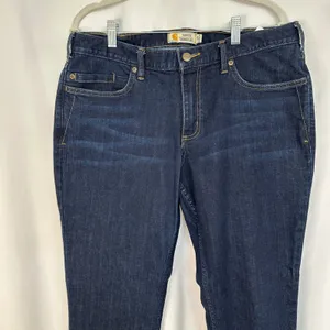 Carhartt Slim Fit‎ Skinny Leg Dark Wash Denim Jeans Womens Size 14 Regular thumbnail 3