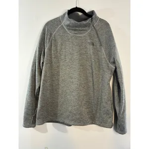 The North Face Mattea Funnel Pullover Quarter‎ Zip Thumb Hole Gray Athletic- XL thumbnail 2