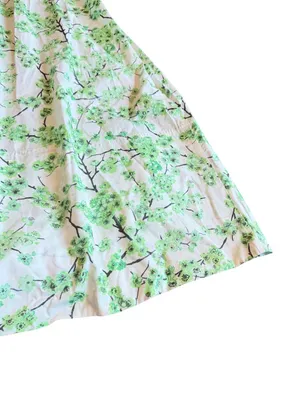 J. Crew Gathered Tank Midi Dress Lime Cherry Blossoms Smocked Cotton Size 8 NWT thumbnail 13