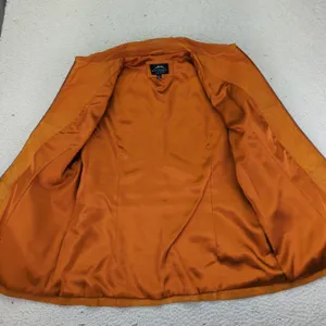 MontanaCo Suede Leather Jacket‎ Women's Full Zip Copper Orange Warm Tone Large thumbnail 7