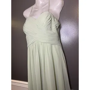 Azazie Dress Womens A8 Green Chiffon Sweetheart Spaghetti Strap Maxi Formal thumbnail 7