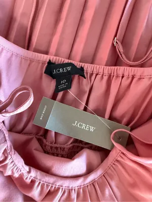 J.Crew Smocked Waist Pleated Midi Dress Pink NWT Size 10 thumbnail 7