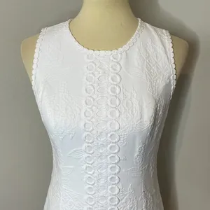 Lilly Pulitzer Mila Stretch Shift in Resort White Turtle Pucker Jacquard thumbnail 6