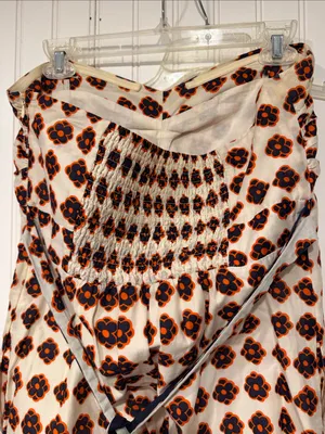 Maeve Strapless Maxi Dress in White with Orange Tulips thumbnail 7