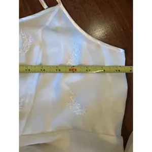 Lord & Taylor Babydoll Nightie Chemise Chiffon Embroidered Flowers Vintage Large thumbnail 8