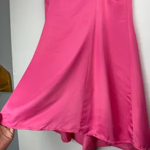NEW ZARA Pink Satin Corsetry Mini Babydoll Dress Sz Large Chain Strap thumbnail 15