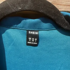 Shein Teal Pleated Blazer Dress Long Sleeve Mini Size M US 6 thumbnail 2