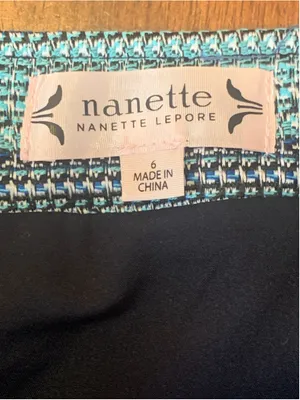 Nanette Lepore Mini Skirt Size 6 Blue Teal Tweed thumbnail 2