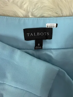 Talbots City Twill Ankle Pants Size 8 Light Blue Straight Leg Fully Lined thumbnail 4