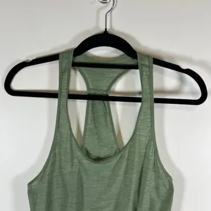 Lululemon Love Tank Top Women Sage Green Heathered Racerback Athletic Yoga Shirt thumbnail 2