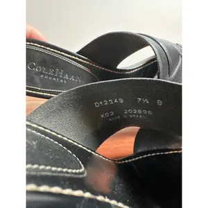 Cole Haan Country Slide Sandals Womens 7.5 Black Leather Block Heel Minimalist thumbnail 9