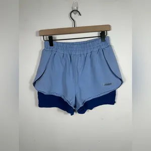 BO+TEE‎ Double Layer 2 in 1 Running Shorts Blue Athletic Gym Women’s Small thumbnail 2
