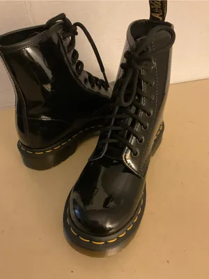 Dr. Martens women Black Patent leather Combat Boots US 5 thumbnail 6