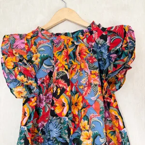 Chelsea & Theodore Women’s Floral Multicolor Spring Top Blouse Size L thumbnail 5