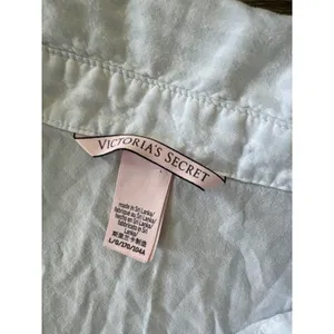 Victorias Secret Blue White Striped Lemon Embroidered Sleep Shirt Large thumbnail 4