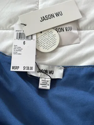 NWT Jason Wu denim maxi dress belt size 6 thumbnail 5